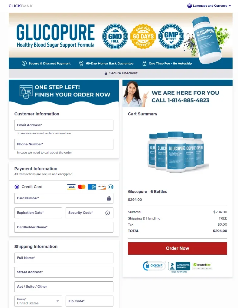 Glucopure Checkout